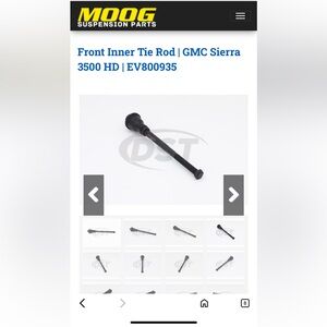 New set of 2 front inner tie rod for a gmc sierra 3500 HD